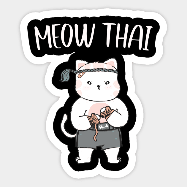 Muay Thai Cat Sticker by Foxxy Merch